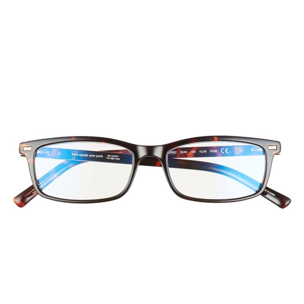Kate Spade KS JODIE2 QUM Dark Havana Plastic Rectangle Reading Glasses 50mm